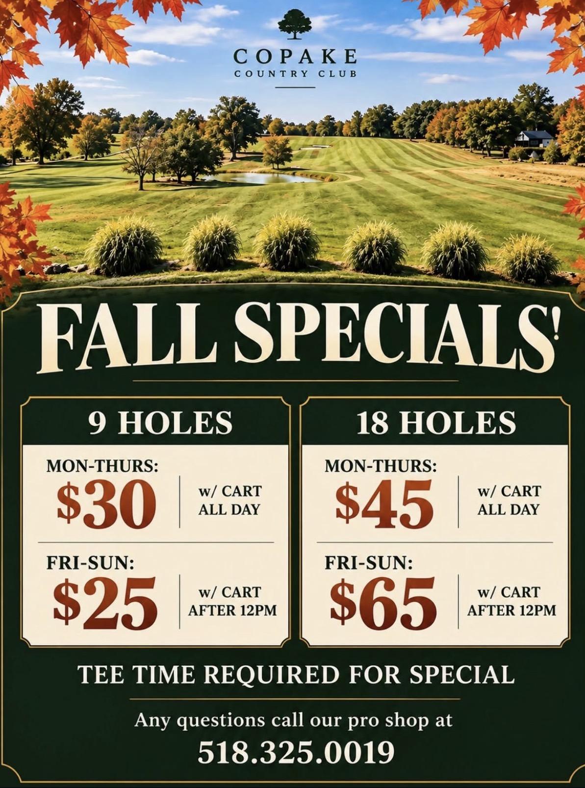 Copake Country Club deal flyer
