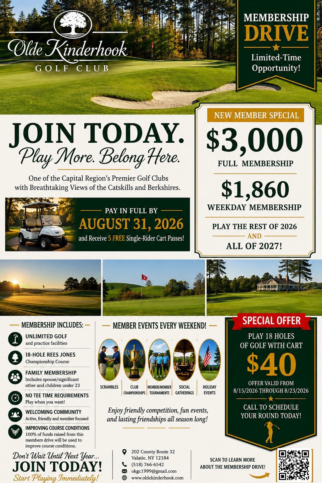Olde Kinderhook Golf Club Membership Drive