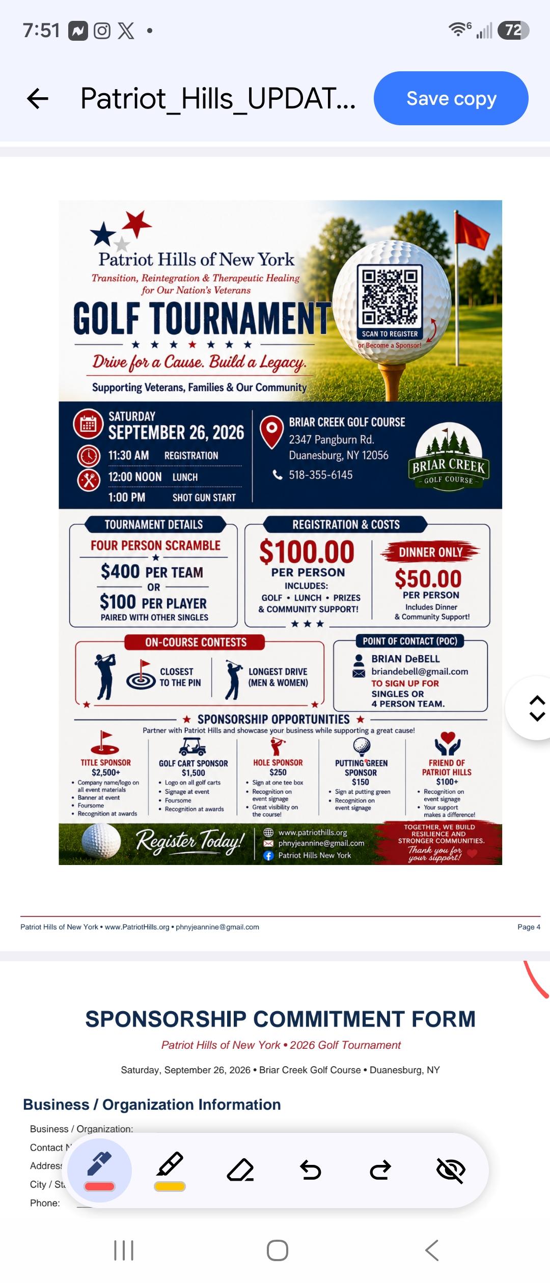 Patriot hills of NY golf tournament