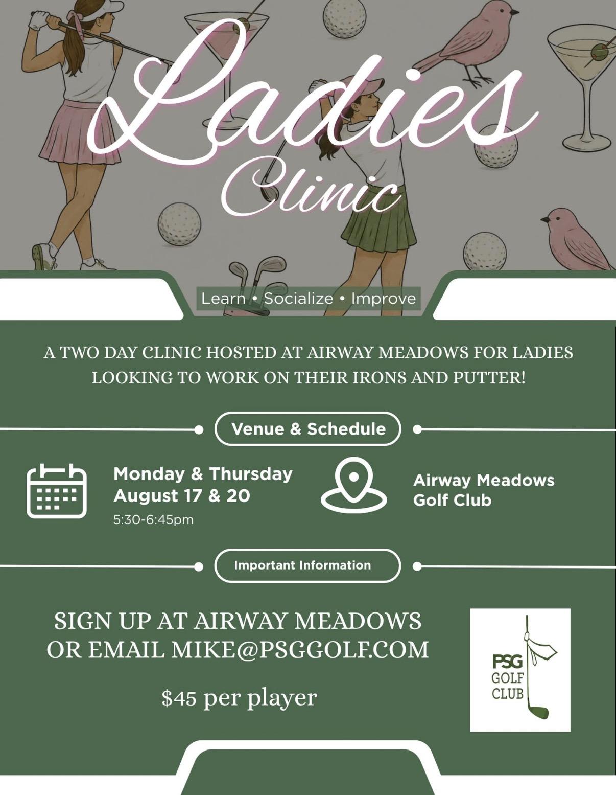 Ladies Clinic at Airway Meadows Golf Club
