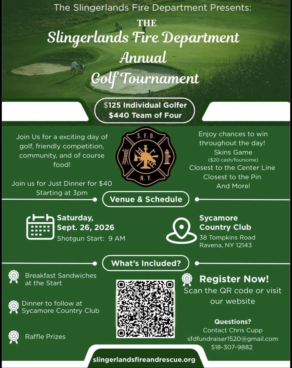 Slingerlands Fire Department Annual Golf Tournament