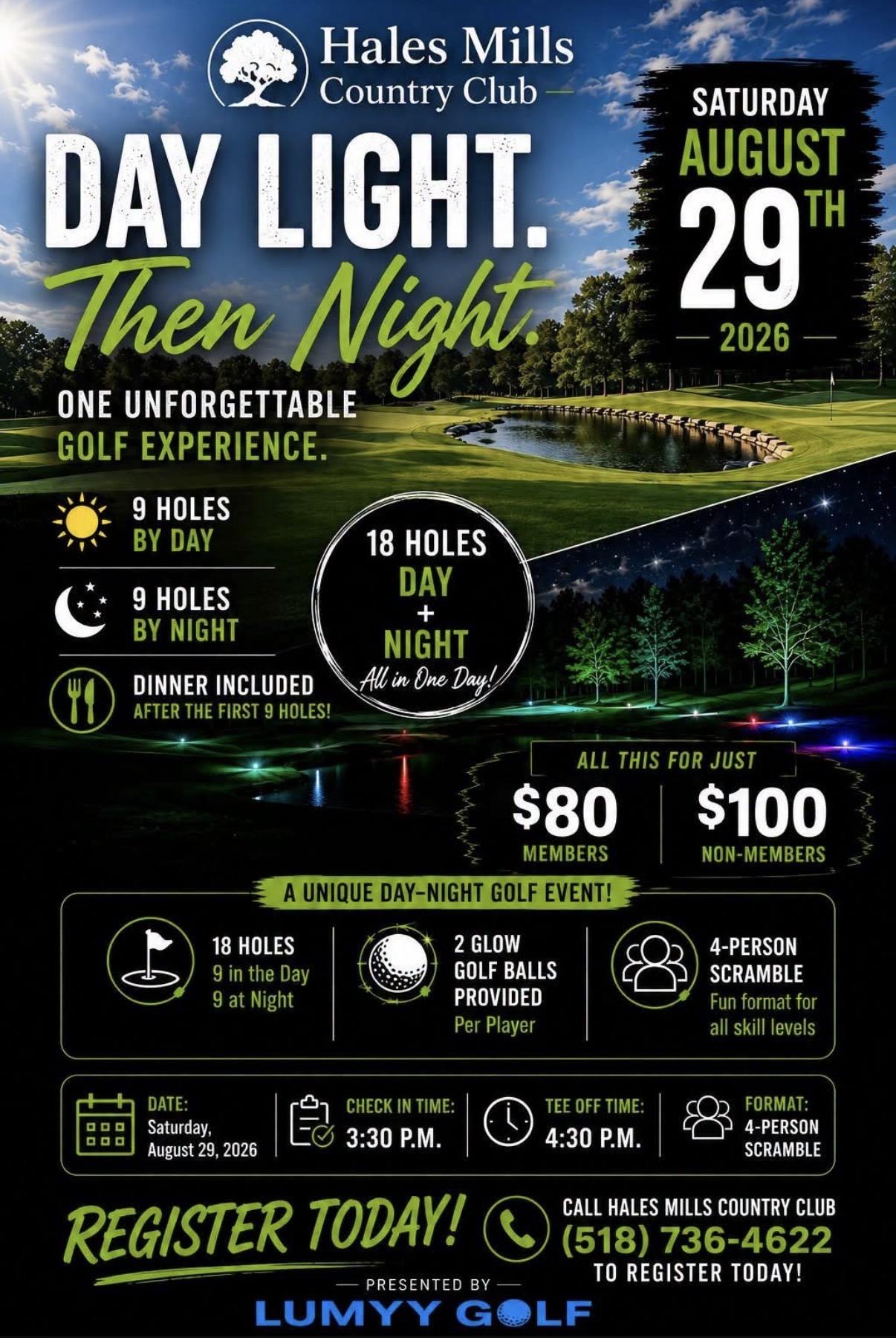 Day Light Then Night - Hales Mills Country Club - August 29, 2026