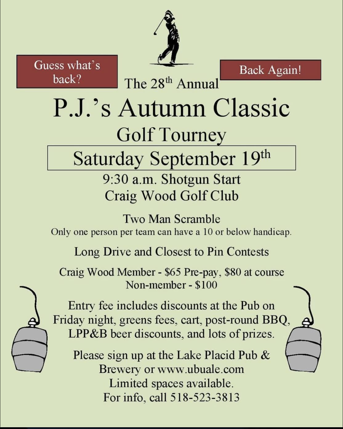 28th Annual P.J.'s Autumn Classic Golf Tourney